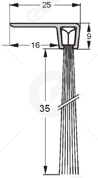 Uszczelka szczotkowa kątowa aluminiowa USZ/ALU-F5-35 -1000 mm