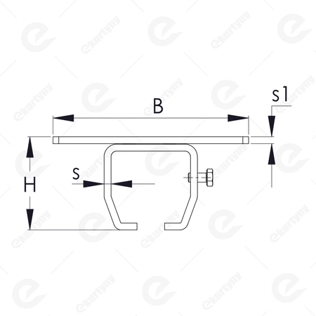 Uchwyt sufitowy do szyny 30x28mm typ 21.B02 ocynk NIKO