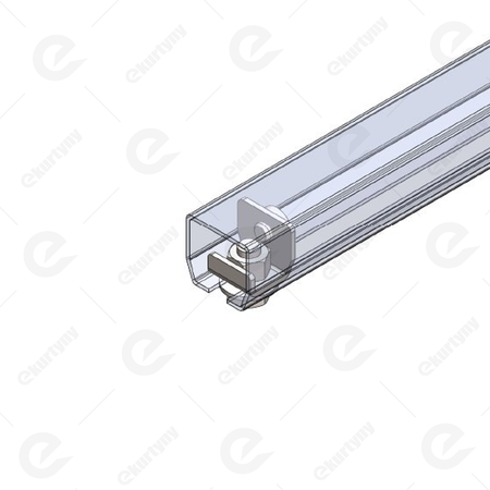 Zestaw przesuwny Niko 100 kg, element przesuwny 1mb, szyna 2mb (30x28mm typ 21.001 ocynk NIKO) montaż sufitowy