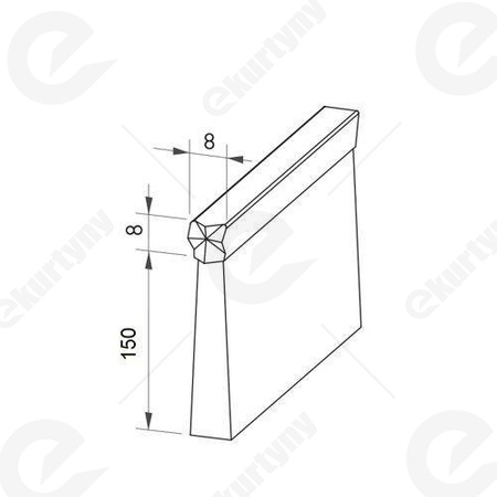 Uszczelka szczotkowa aluminiowa USZ/ALU-H8-150 -1000 mm