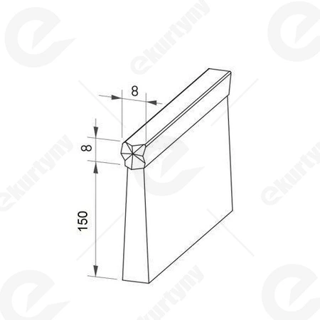 Uszczelka szczotkowa aluminiowa USZ/ALU-H8-150 -1000 mm