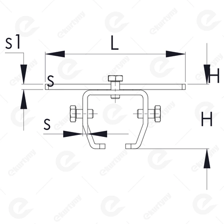 Łącznik (mufa) sufitowy do szyny 48,50x43,50 mm Typ 24.B30 ocynk NIKO