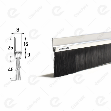 Uszczelka szczotkowa aluminiowa USZ/ALU-H5-45-1000 mm