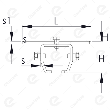 Łącznik (mufa) sufitowy do szyny 48,50x43,50 mm Typ 24.B30 ocynk NIKO