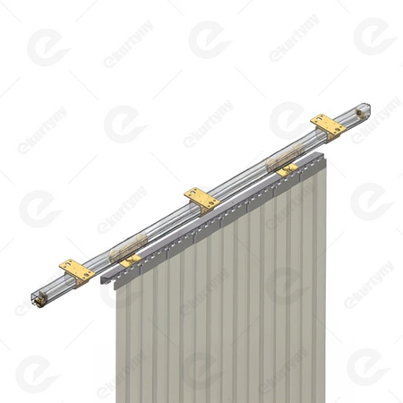 Zestaw przesuwny Niko 100 kg, element przesuwny 1mb, szyna 2mb (30x28mm typ 21.001 ocynk NIKO) montaż sufitowy