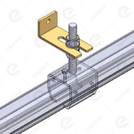 Zestaw przesuwny Niko 100kg, element przesuwny 1mb, szyna 2mb (30x28mm typ 21.001 ocynk NIKO) montaż ścienny odsunięty