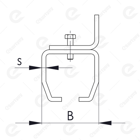 Uchwyt ścienny do szyny 40x35mm typ 23.B01 ocynk NIKO