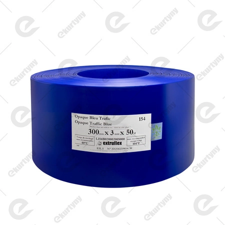 Rolka folii niebieska nieprzezroczysta do kurtyn PCV (EXTRUFLEX) Ref.154 300x3 (0°C) - 50 m