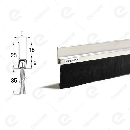 Uszczelka szczotkowa aluminiowa USZ/ALU-H5-35-1000 mm