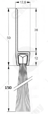 Uszczelka szczotkowa aluminiowa USZ/ALU-H8-150 -1000 mm