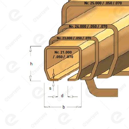 Szyna nośna 40x35mm typ 23.001 ocynk NIKO, odcinki na wymiar co 1 mb