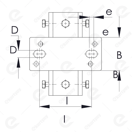 Łącznik (mufa) sufitowy do szyny 40x35mm Typ 23.B30 ocynk NIKO