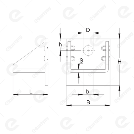 Uchwyt ścienny regulowany krótki do szyny 40x35 mm typ 23-24.B05 ocynk NIKO