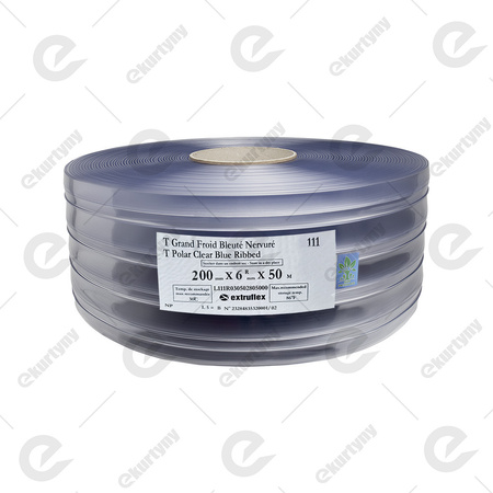 Rolka folii polar żebrowana do kurtyn PCV (EXTRUFLEX) Ref.111R 200x2 (-25°C) - 50 m