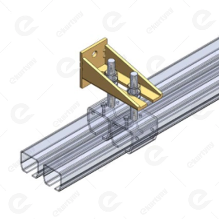 Uchwyt ścienny regulowany długi do szyny 40x35 mm typ 23-24.B06 ocynk NIKO