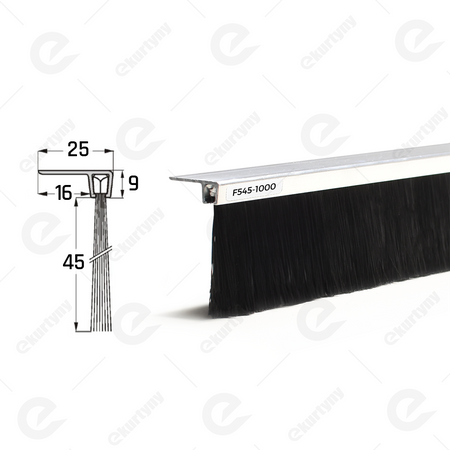 Uszczelka szczotkowa kątowa aluminiowa USZ/ALU-F5-45 -1000 mm