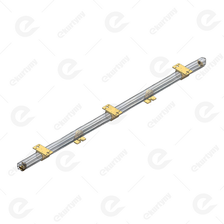 Zestaw przesuwny Niko 60 kg, element przesuwny 1mb, szyna 2mb (30x28mm typ 21.001 ocynk NIKO) montaż sufitowy