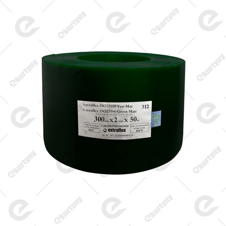 Rolka folii spawalnicza zielona matowa do kurtyn PCV (EXTRUFLEX) Ref.312 300x2 (0°C) - 50 m