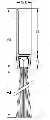 Uszczelka szczotkowa aluminiowa USZ/ALU-H8-40-1000 mm