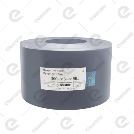 Rolka folii szara nieprzezroczysta do kurtyn PCV (EXTRUFLEX) Ref.150 300x3 (0°C) - 50 m