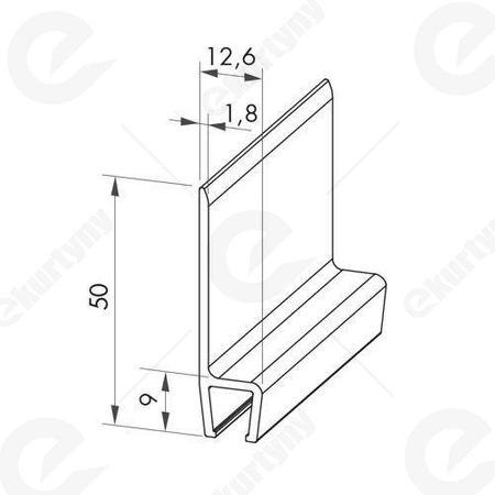 Uszczelka szczotkowa aluminiowa USZ/ALU-H8-150 -1000 mm