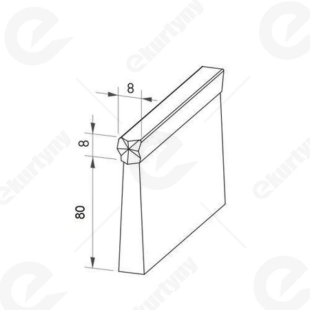 Uszczelka szczotkowa kątowa aluminiowa USZ/ALU-F8-80 -1000 mm