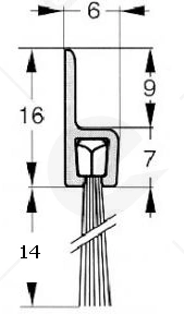 Uszczelka szczotkowa aluminiowa USZ/ALU-H3-14-1000 mm