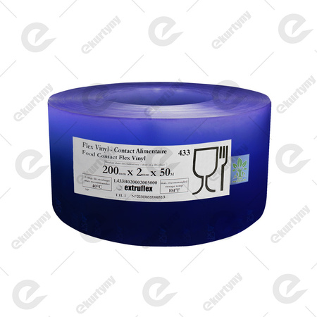 Rolka folii do kontaktu z żywnością do kurtyn PCV (EXTRUFLEX) Ref.433 300x3 (0°C) - 50 m