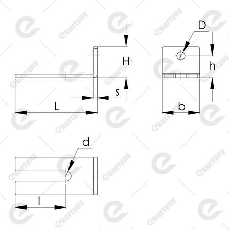 Uchwyt ścienny regulowany krótki do szyny 30x28 mm typ 21.B05 ocynk NIKO