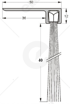 Uszczelka szczotkowa kątowa aluminiowa USZ/ALU-F8-40 -1000 mm