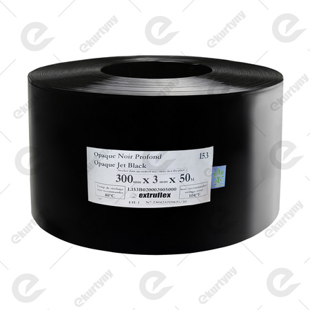 Rolka folii czarna nieprzezroczysta do kurtyn PCV (EXTRUFLEX) Ref.153 300x3 (0°C) - 50 m