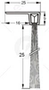 Uszczelka szczotkowa kątowa aluminiowa USZ/ALU-F5-25 -1000 mm