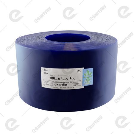 Rolka folii niebieska przezroczysta do kurtyn PCV (EXTRUFLEX) Ref.135 300x3 (0°C) - 50 m
