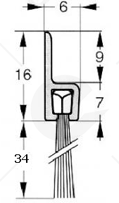 Uszczelka szczotkowa aluminiowa USZ/ALU-H3-34 -1000 mm