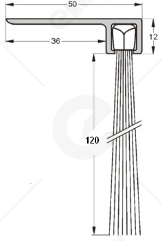 Uszczelka szczotkowa kątowa aluminiowa USZ/ALU-F8-120 -1000 mm
