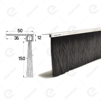 Uszczelka szczotkowa kątowa aluminiowa USZ/ALU-F8-150 -1000 mm