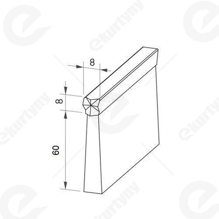 Uszczelka szczotkowa kątowa aluminiowa USZ/ALU-F8-60 -1000 mm