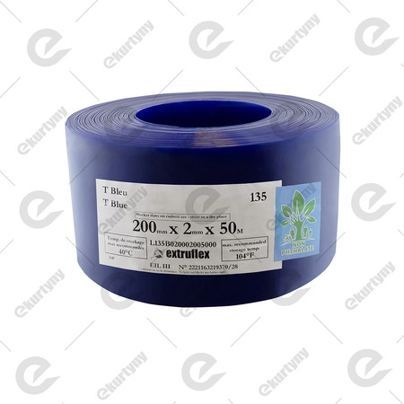 Rolka folii niebieska przezroczysta do kurtyn PCV (EXTRUFLEX) Ref.135 200x2 (0°C) - 50 m