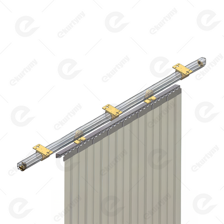 Zestaw przesuwny Niko 60 kg, element przesuwny 1mb, szyna 2mb (30x28mm typ 21.001 ocynk NIKO) montaż sufitowy