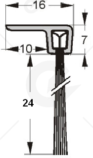 Uszczelka szczotkowa kątowa aluminiowa USZ/ALU-F3-24-1000 mm