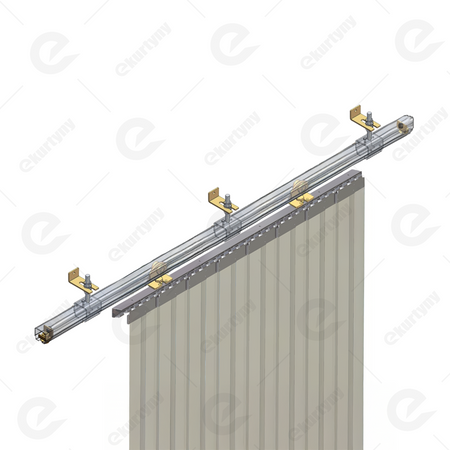 Zestaw przesuwny Niko 60 kg, element przesuwny 1mb, szyna 2mb (30x28mm typ 21.001 ocynk NIKO) montaż ścienny odsunięty