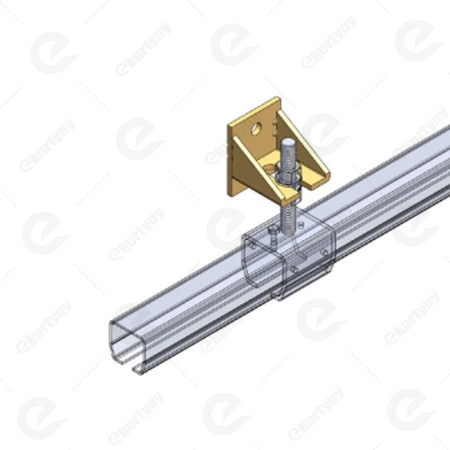 Uchwyt ścienny regulowany krótki do szyny 40x35 mm typ 23-24.B05 ocynk NIKO