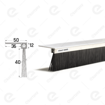 Uszczelka szczotkowa kątowa aluminiowa USZ/ALU-F8-40 -1000 mm