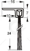 Uszczelka szczotkowa kątowa aluminiowa  USZ/ALU-F3-24-1000 mm