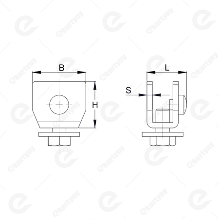 Stoper końcowy do szyny 40x35mm typ 23.X04 ocynk NIKO