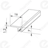 Uszczelka szczotkowa kątowa aluminiowa  USZ/ALU-F3-24-1000 mm