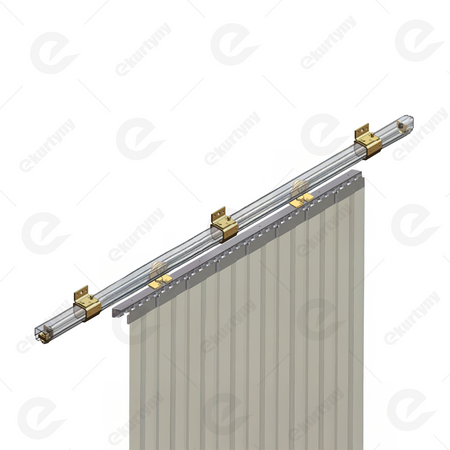 Zestaw przesuwny Niko 60 kg,  element przesuwny 1mb, szyna 2mb (30x28mm typ 21.001 ocynk NIKO) montaż ścienny