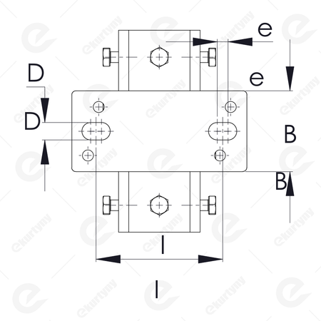 Łącznik (mufa) sufitowy do szyny 48,50x43,50 mm Typ 24.B30 ocynk NIKO