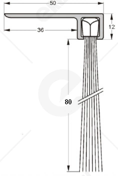 Uszczelka szczotkowa kątowa aluminiowa USZ/ALU-F8-80 -1000 mm