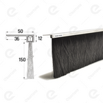 Uszczelka szczotkowa kątowa aluminiowa USZ/ALU-F8-150 -1000 mm